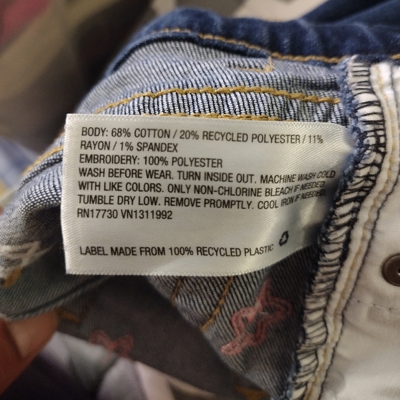 Cat & Jack Super Stretch Skinny Adjustable Waist Star Embroidered Jeans - Picture 6 of 6